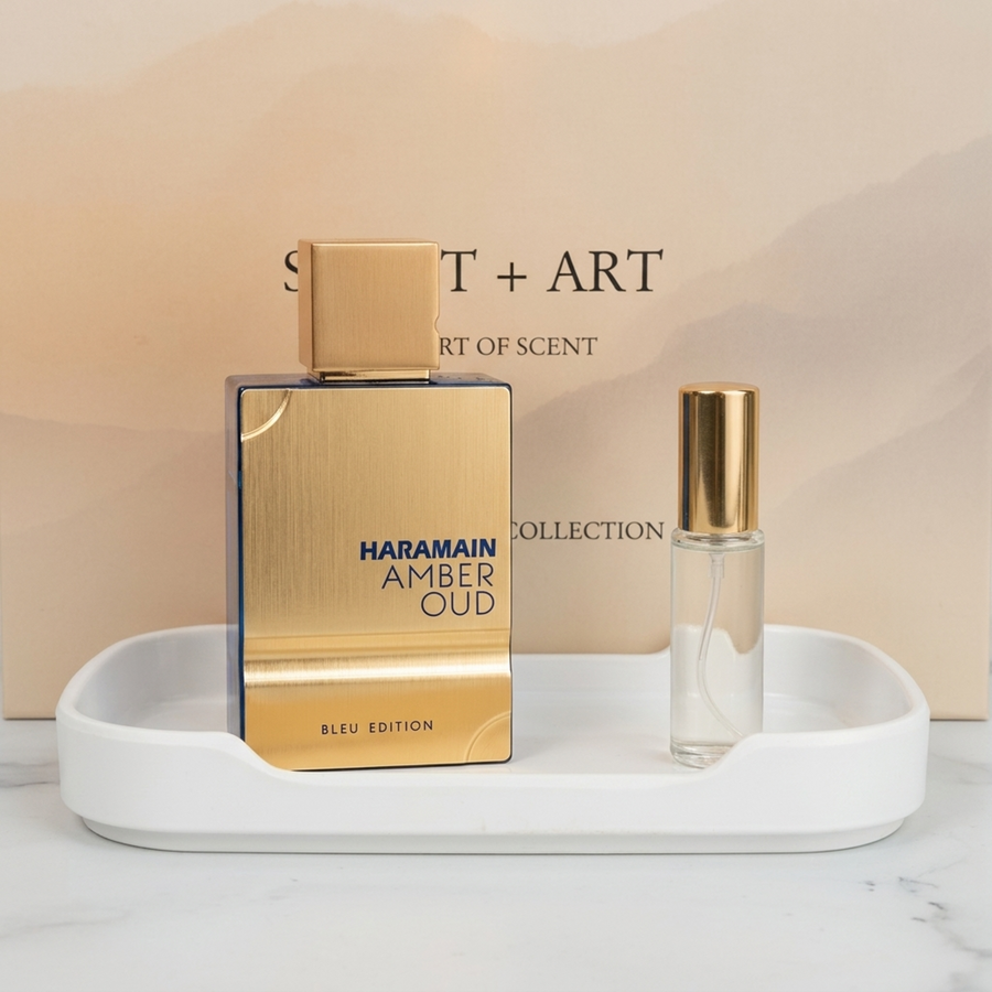 Al Haramain Amber Oud Bleu Edition Decant — Travel Size Perfume Sample