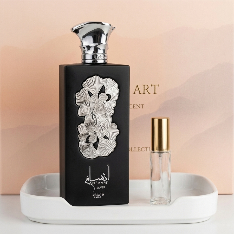 Lattafa Ansaam Silver EDP Decant — Travel Size Perfume Sample