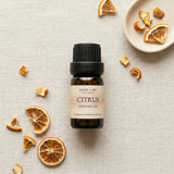 Citrus fragrance oil in a 10ml amber glass bottle, bright citrus perfume oil for making your own perfume, SCENT + ART